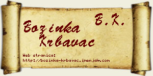 Božinka Krbavac vizit kartica